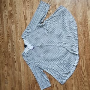 (3X) NWT Joan Vass New York Rayon Blend 3/4 Sleeve Top Ultra Soft Geometric